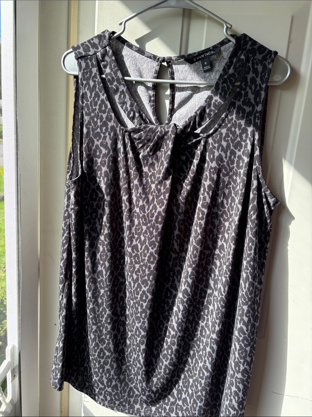 41 Hawthorn Black and Gray Leopard-Print Sleeveless Tank
